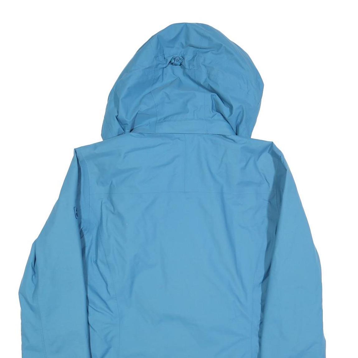 JACK WOLFSKIN Womens Blue Outdoor Jacket S Polyester Blend Plain Hooded Zip
