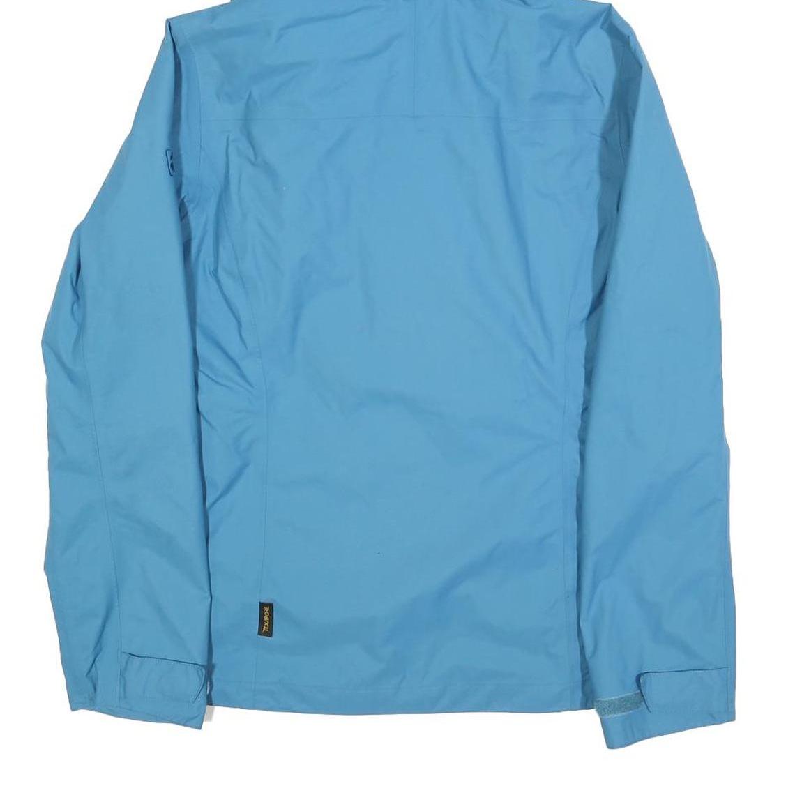 JACK WOLFSKIN Womens Blue Outdoor Jacket S Polyester Blend Plain Hooded Zip