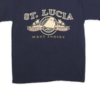 SHAM'S Womens Navy Blue St Lucia Island Paradise Graphic T-Shirt M Short Sleeve
