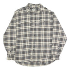 JACHS Mens Cream & Grey Check Shirt XL Cotton Blend Button Long Sleeve