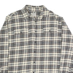JACHS Mens Cream & Grey Check Shirt XL Cotton Blend Button Long Sleeve