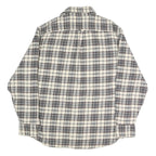 JACHS Mens Cream & Grey Check Shirt XL Cotton Blend Button Long Sleeve