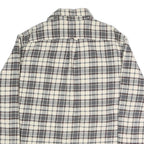JACHS Mens Cream & Grey Check Shirt XL Cotton Blend Button Long Sleeve