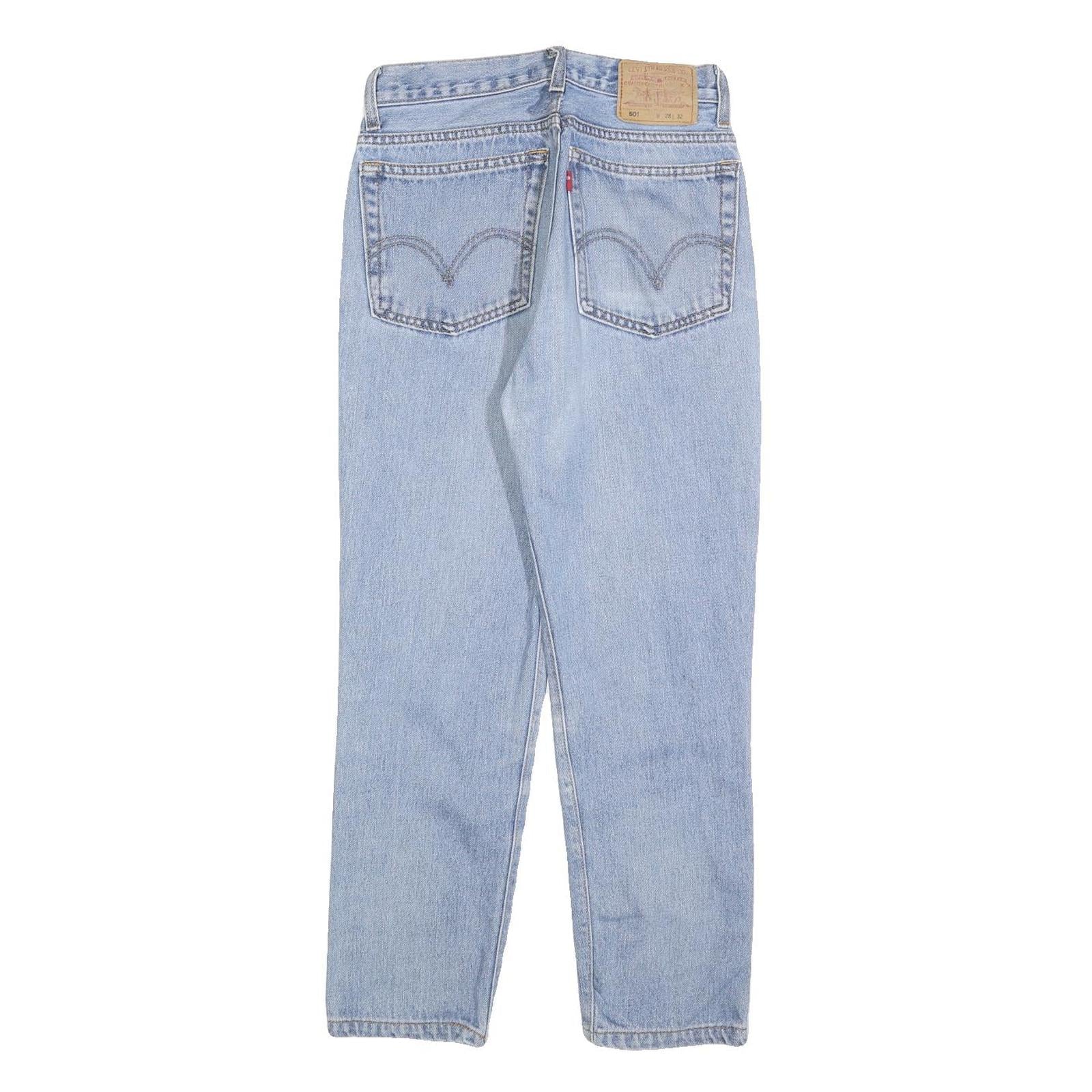 LEVI'S 501 Womens Jeans Blue Regular Straight Denim Light W28 L26 Classic Fit