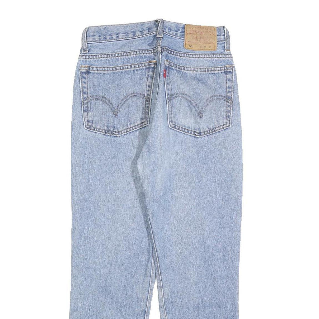 LEVI'S 501 Womens Jeans Blue Regular Straight Denim Light W28 L26 Classic Fit