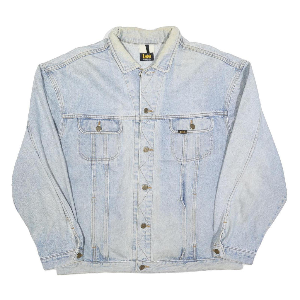 LEE Mens Blue Cotton Denim Jacket XL Button Closure Casual Classic Style