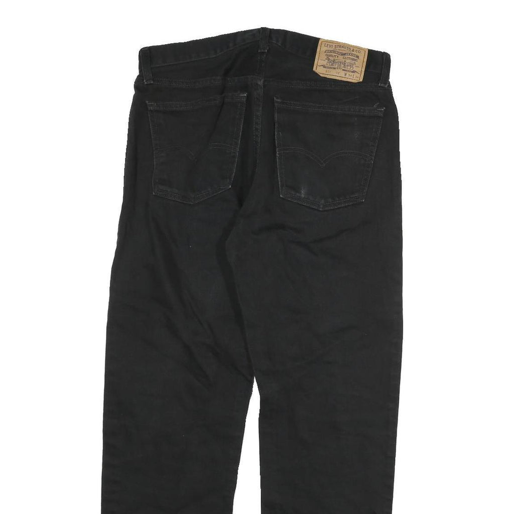 LEVI'S 611 02 Mens Jeans Black Regular Straight Denim W32 L29 Zip Cotton Blend