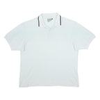 DIADORA Womens White Polo Shirt L Cotton Button Short Sleeve Plain Casual