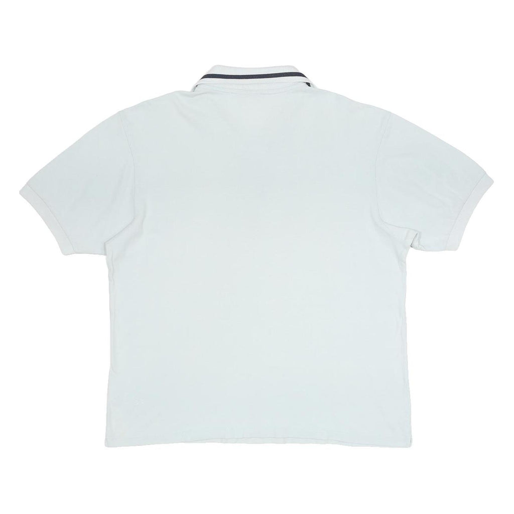 DIADORA Womens White Polo Shirt L Cotton Button Short Sleeve Plain Casual