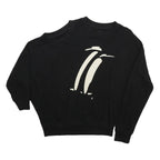 ELLEN RICHARD Womens Black Printed Top Long Sleeve Crew Neck S Cotton Blend