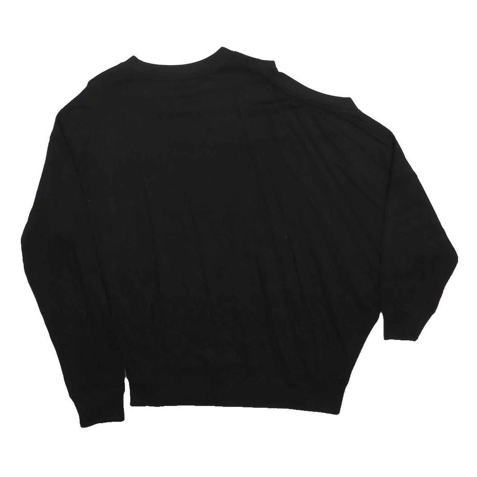 ELLEN RICHARD Womens Black Printed Top Long Sleeve Crew Neck S Cotton Blend