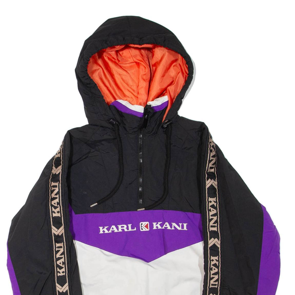 KARL KANI Womens Pullover Jacket Purple Hooded Colourblock S