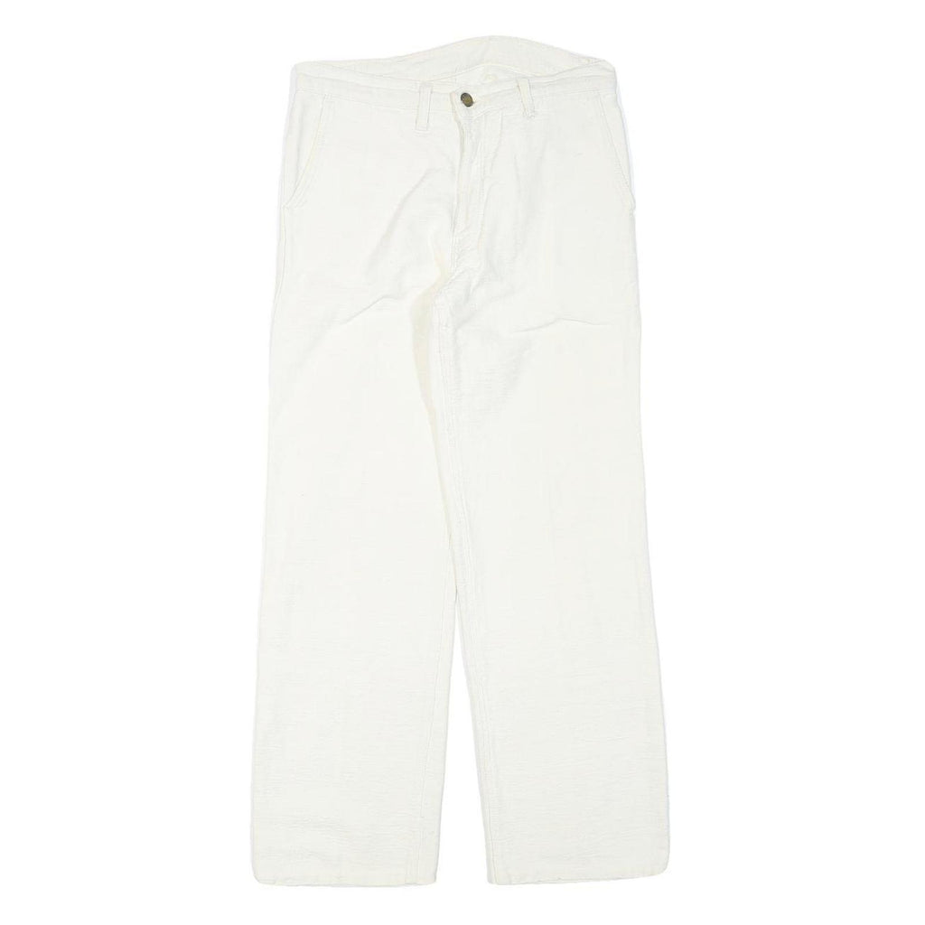 WALLY Womens Cotton Blend White Regular Straight Trousers W28 L27 Casual Classic