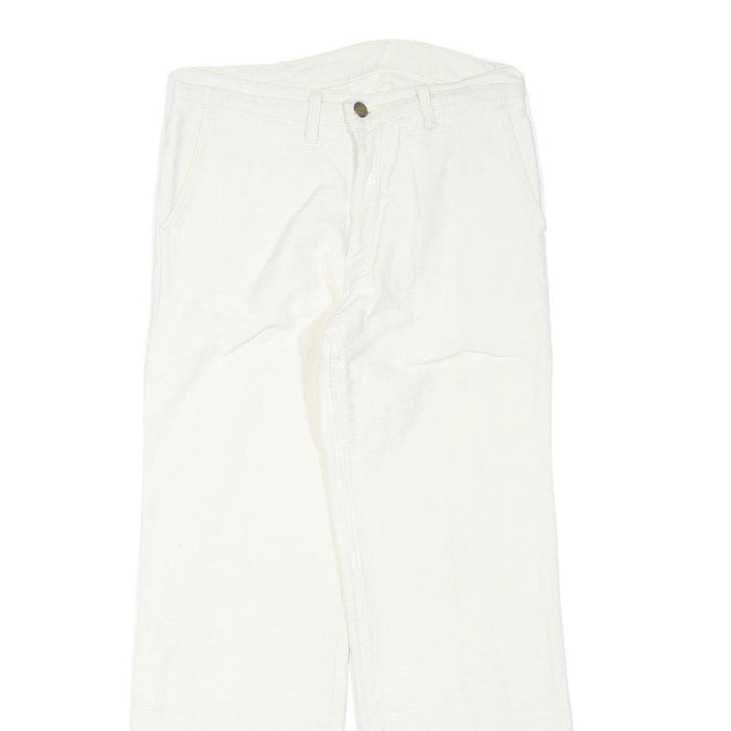 WALLY Womens Cotton Blend White Regular Straight Trousers W28 L27 Casual Classic