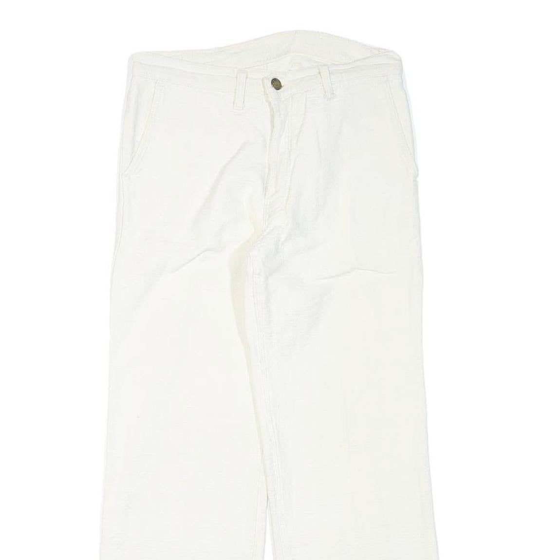 WALLY Womens Cotton Blend White Regular Straight Trousers W28 L27 Casual Classic