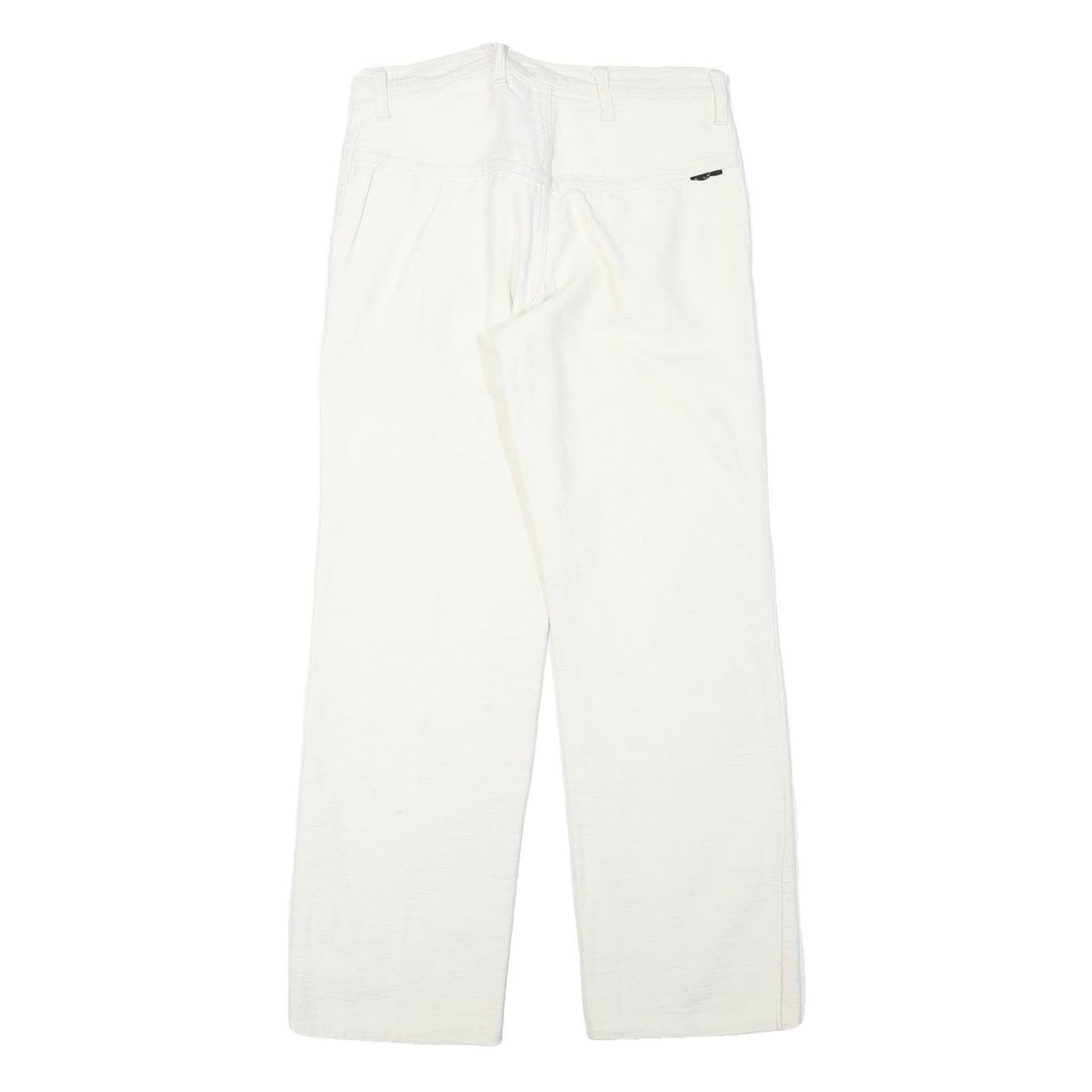 WALLY Womens Cotton Blend White Regular Straight Trousers W28 L27 Casual Classic