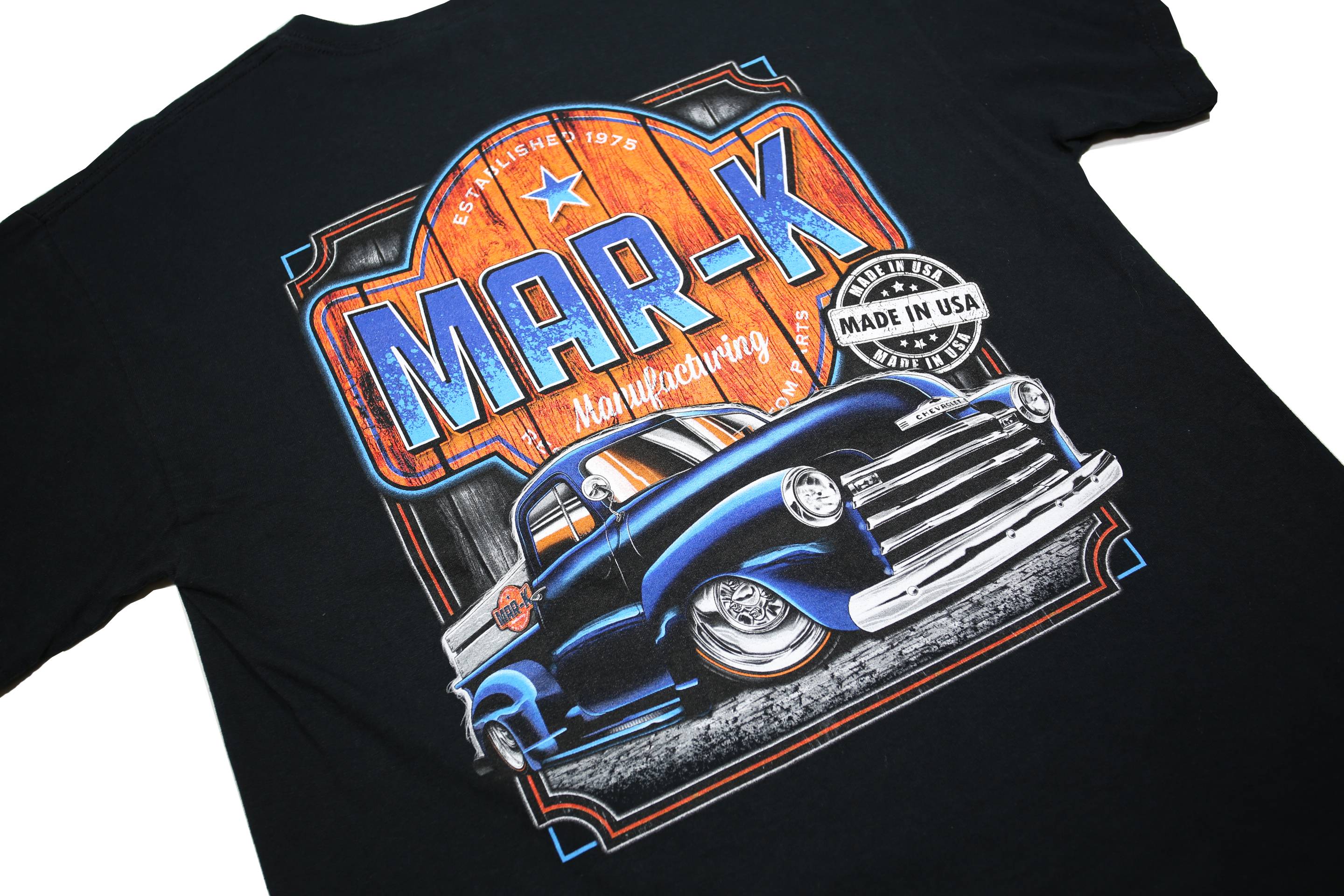GILDAN Mens Black MAR-K Graphic T-Shirt L Short Sleeve Crew Neck Cotton