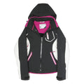 Womens Black & White Sporty Jacket M Polyester Blend Zip Hooded Stylish Fit