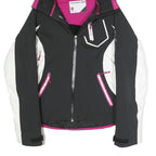 Womens Black & White Sporty Jacket M Polyester Blend Zip Hooded Stylish Fit
