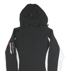 Womens Black & White Sporty Jacket M Polyester Blend Zip Hooded Stylish Fit