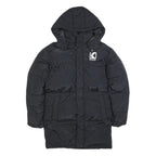 KARL KANI Mens Black Polyester Zip Hooded Puffer Jacket S Lightweight Winter