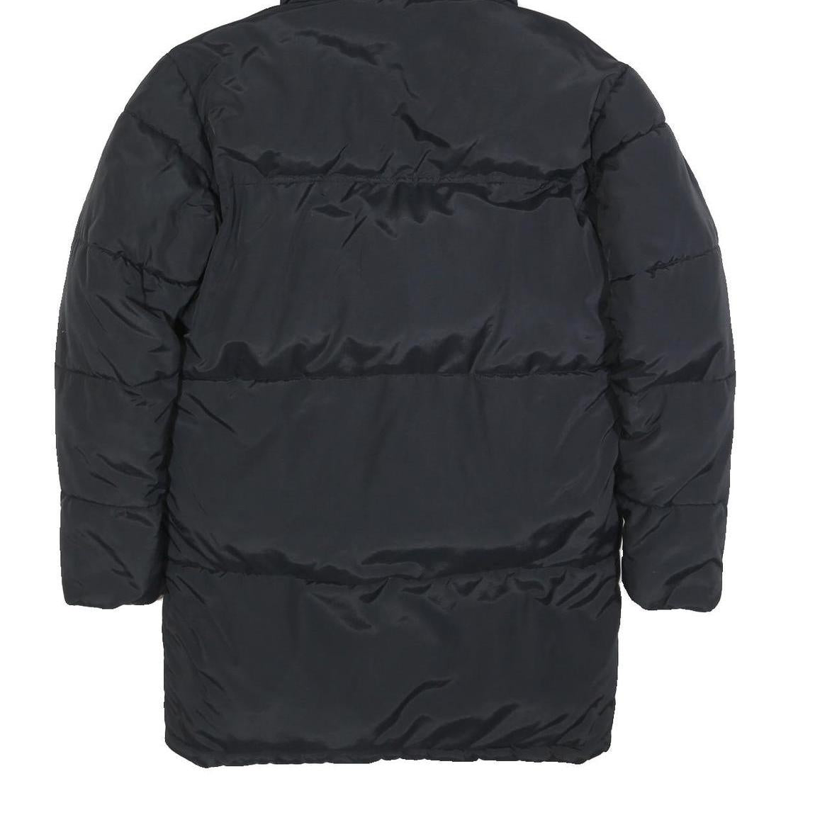 KARL KANI Mens Black Polyester Zip Hooded Puffer Jacket S Lightweight Winter