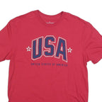 GENERAL STANDARD Mens Red USA Graphic T-Shirt M Short Sleeve Crew Neck Cotton