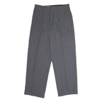 MANUEL MANCERA Striped Mens Trousers Grey Regular Straight Viscose W30 L30