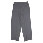 MANUEL MANCERA Striped Mens Trousers Grey Regular Straight Viscose W30 L30