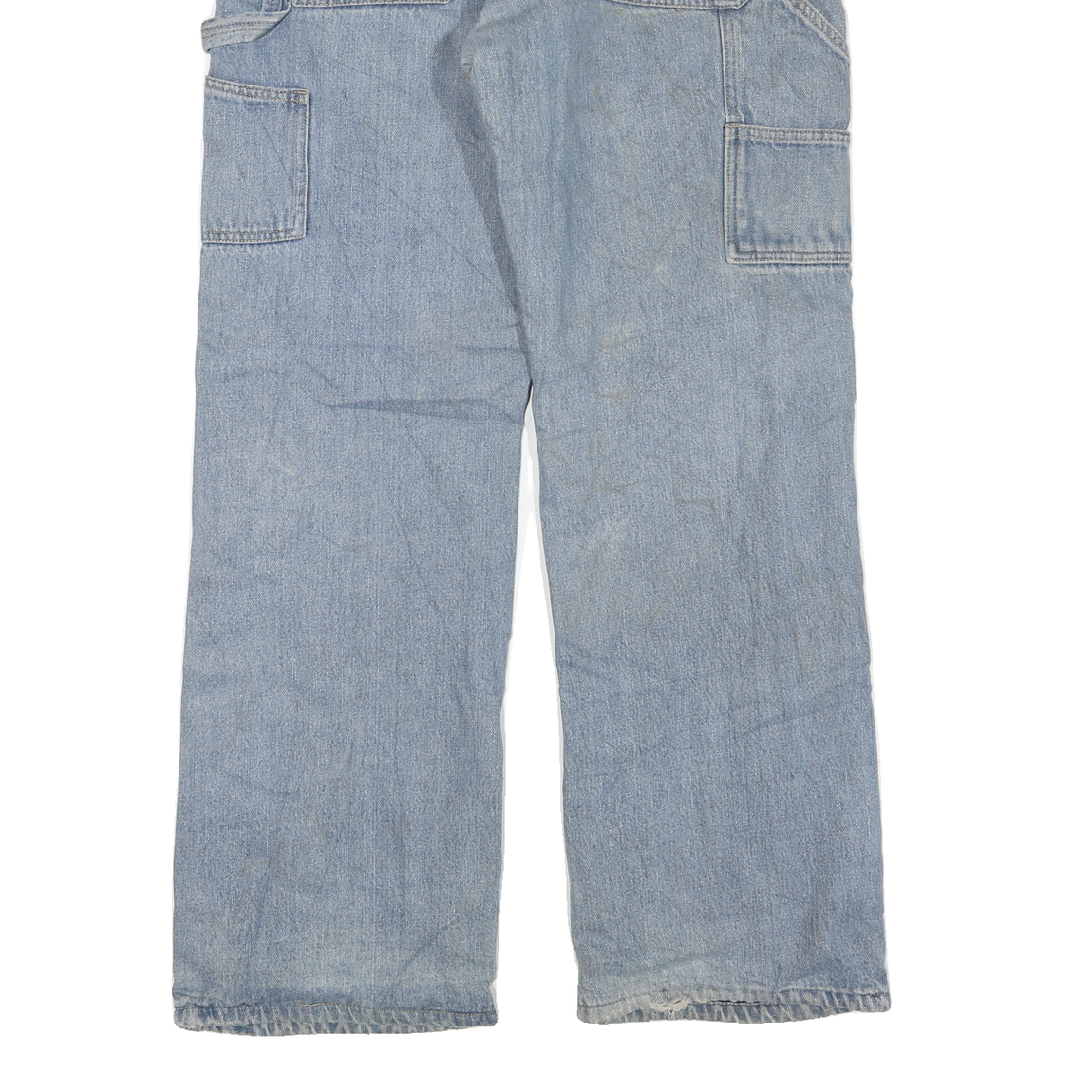 DICKIES Mens Blue Regular Straight Denim Light W34 L32 Zip Cotton Blend Work