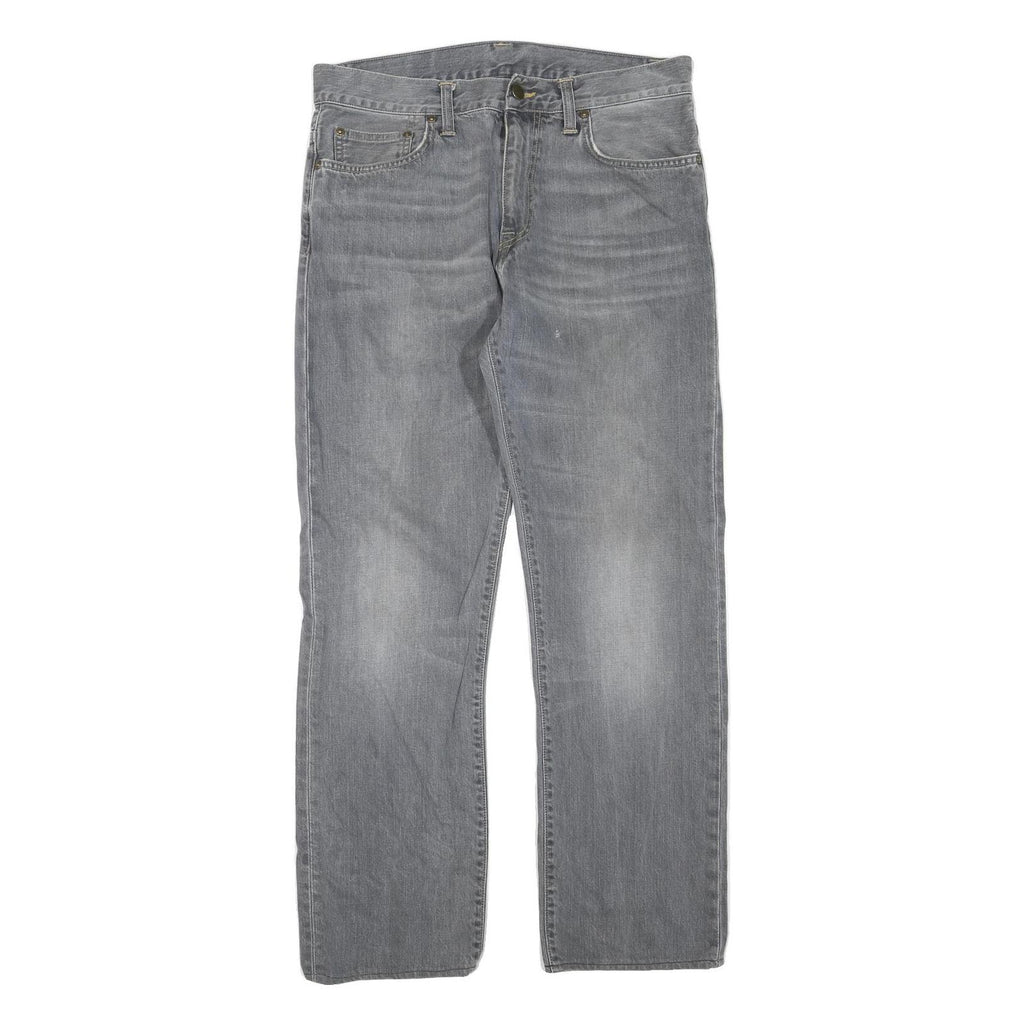 CARHARTT Womens Jeans Grey Regular Straight Denim Light W32 L28 Casual Wear