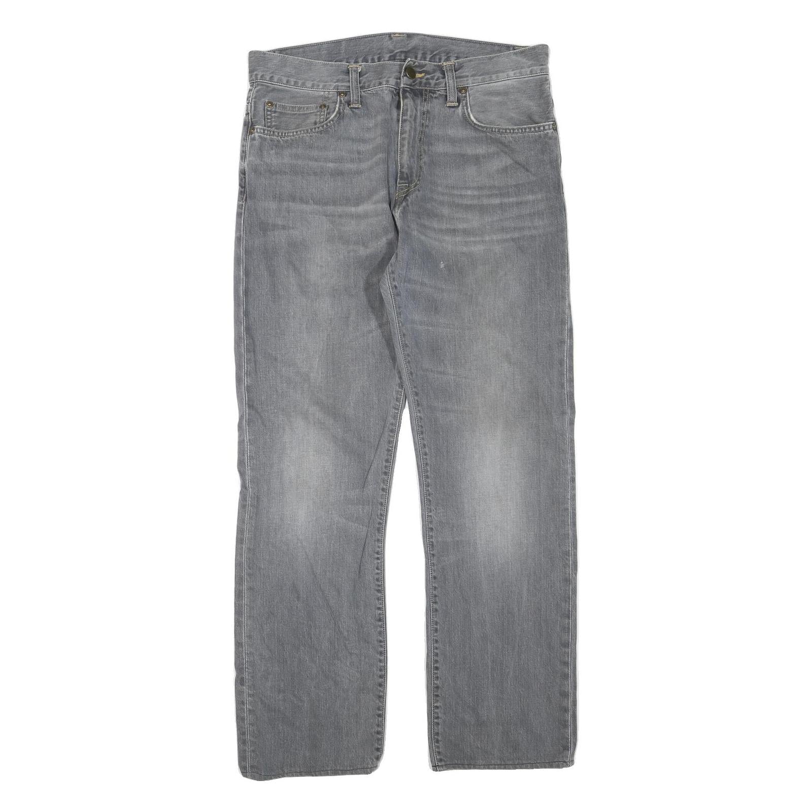 CARHARTT Womens Jeans Grey Regular Straight Denim Light W32 L28 Casual Wear