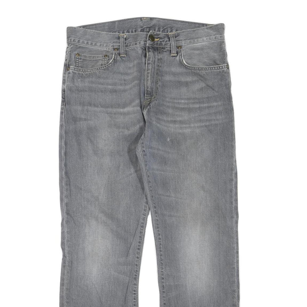 CARHARTT Womens Jeans Grey Regular Straight Denim Light W32 L28 Casual Wear