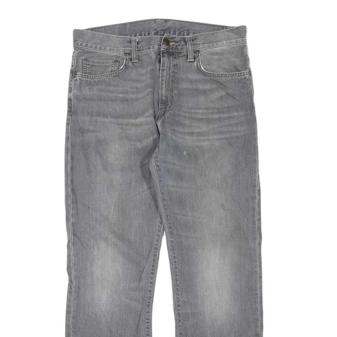 CARHARTT Womens Jeans Grey Regular Straight Denim Light W32 L28 Casual Wear