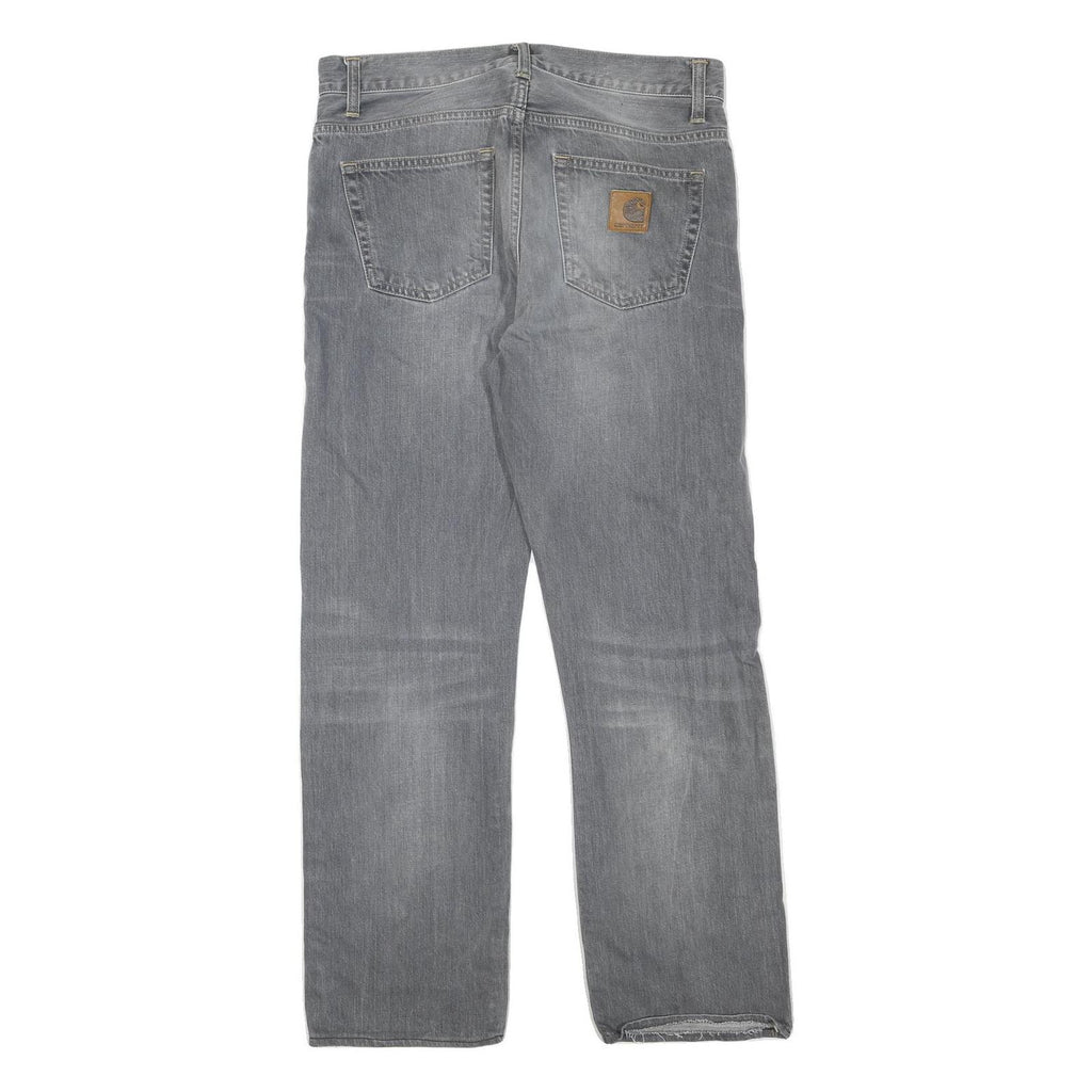 CARHARTT Womens Jeans Grey Regular Straight Denim Light W32 L28 Casual Wear