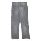 CARHARTT Womens Jeans Grey Regular Straight Denim Light W32 L28 Casual Wear