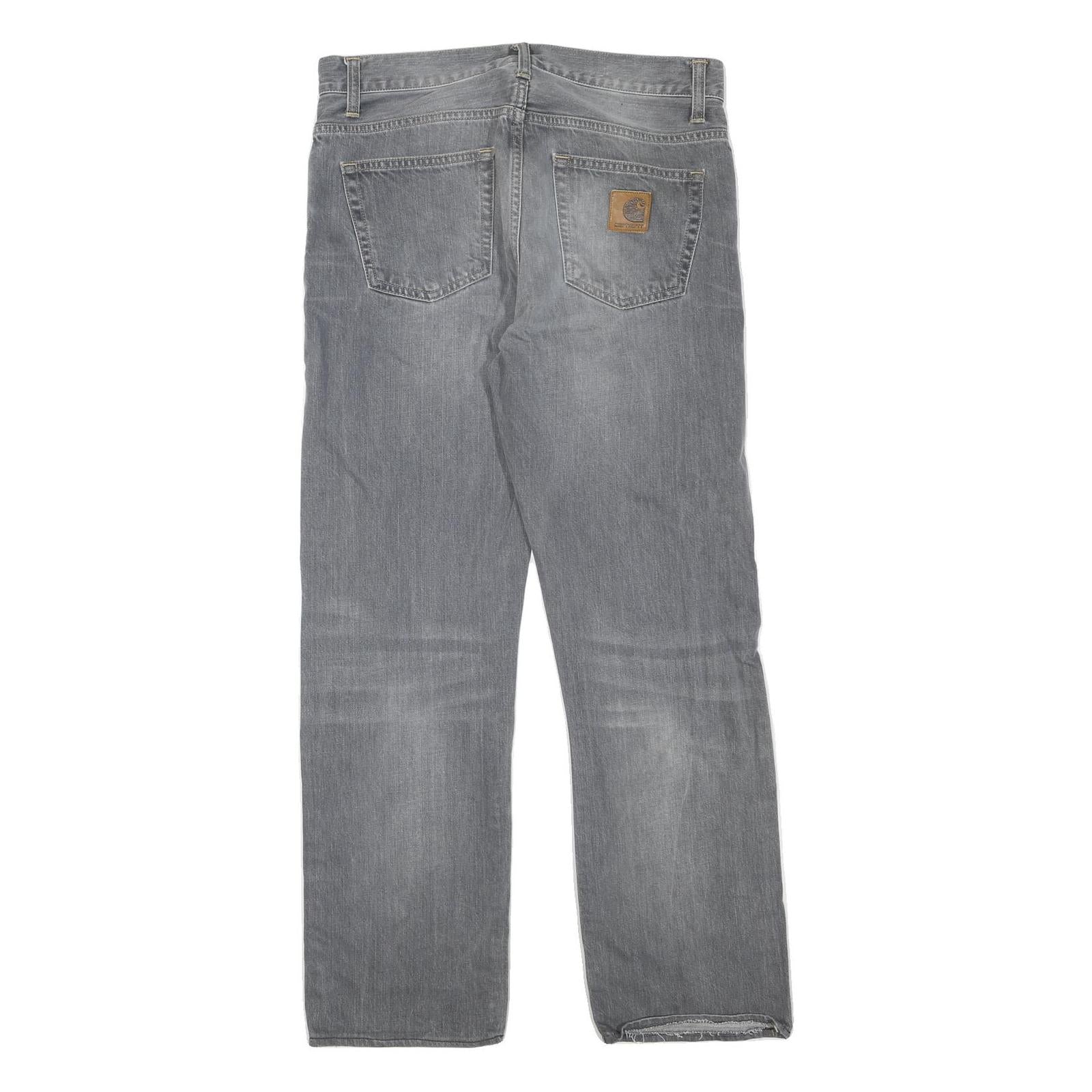 CARHARTT Womens Jeans Grey Regular Straight Denim Light W32 L28 Casual Wear