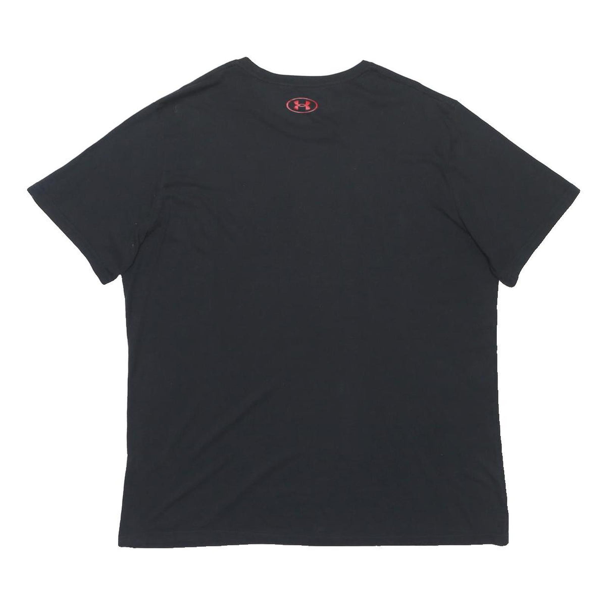 UNDER ARMOUR Mens Black Red Logo Graphic T-Shirt 2XL Short Sleeve Crew Neck