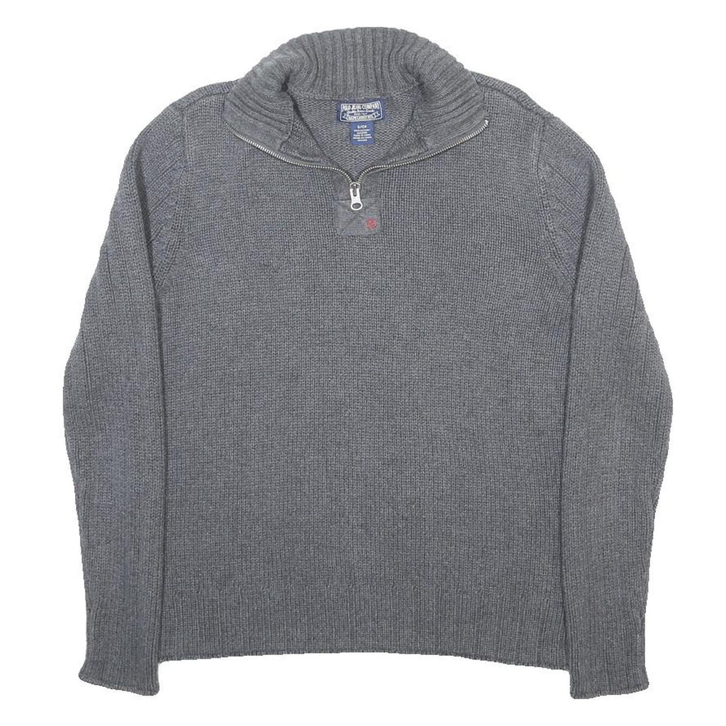 POLO RALPH LAUREN Mens Grey Patterned Jumper Pullover Crew Neck Rib Knit S