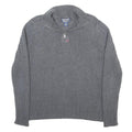 POLO RALPH LAUREN Mens Grey Patterned Jumper Pullover Crew Neck Rib Knit S