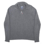POLO RALPH LAUREN Mens Grey Patterned Jumper Pullover Crew Neck Rib Knit S