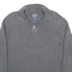 POLO RALPH LAUREN Mens Grey Patterned Jumper Pullover Crew Neck Rib Knit S