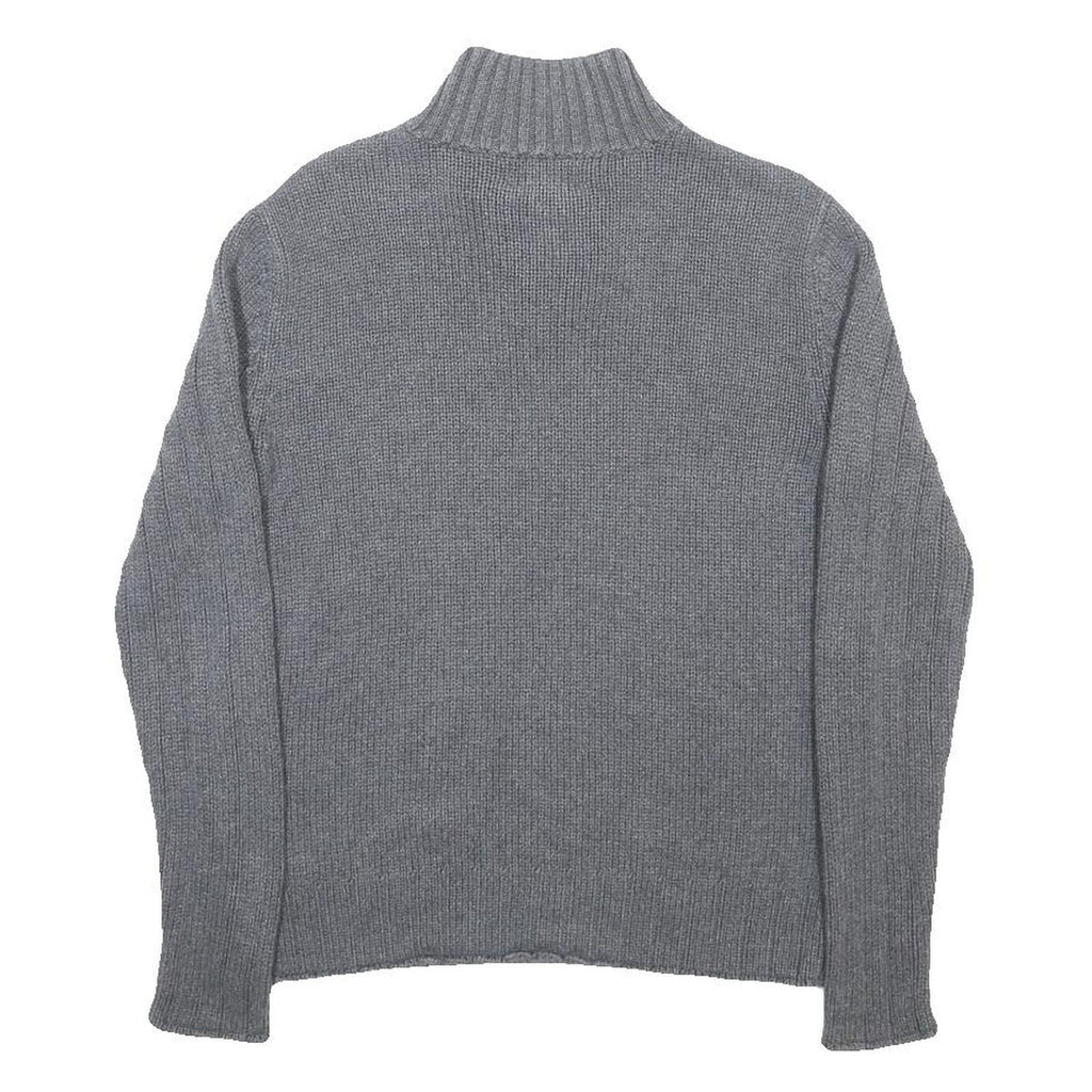POLO RALPH LAUREN Mens Grey Patterned Jumper Pullover Crew Neck Rib Knit S