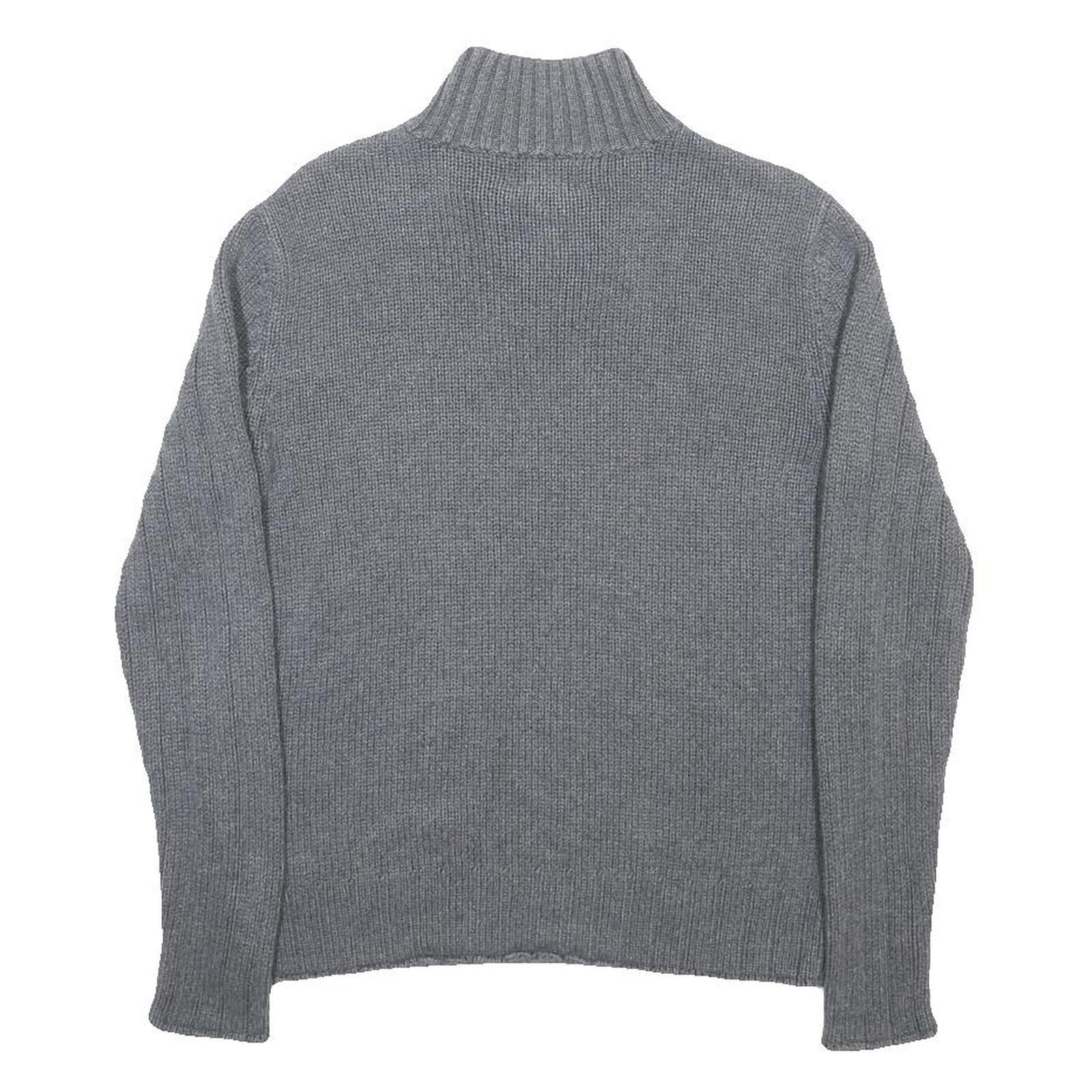 POLO RALPH LAUREN Mens Grey Patterned Jumper Pullover Crew Neck Rib Knit S
