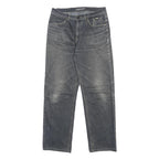 CROWN JEANS Mens Regular Fit Straight Grey Cotton Blend Denim Medium W32 L30
