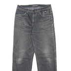 CROWN JEANS Mens Regular Fit Straight Grey Cotton Blend Denim Medium W32 L30