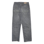 CROWN JEANS Mens Regular Fit Straight Grey Cotton Blend Denim Medium W32 L30