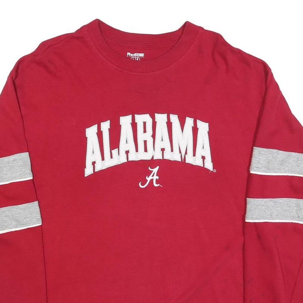 PRO EDGE Mens Red Alabama Long Sleeve Crew Neck Athletic T-Shirt L