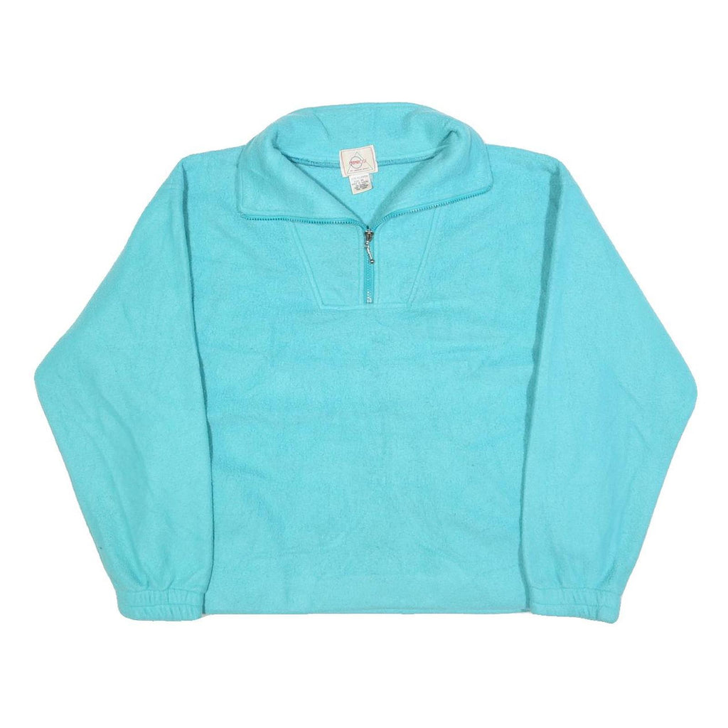 PRIMROSE Womens Blue Plain Pullover Jumper Crew Neck M Polyester Comfort