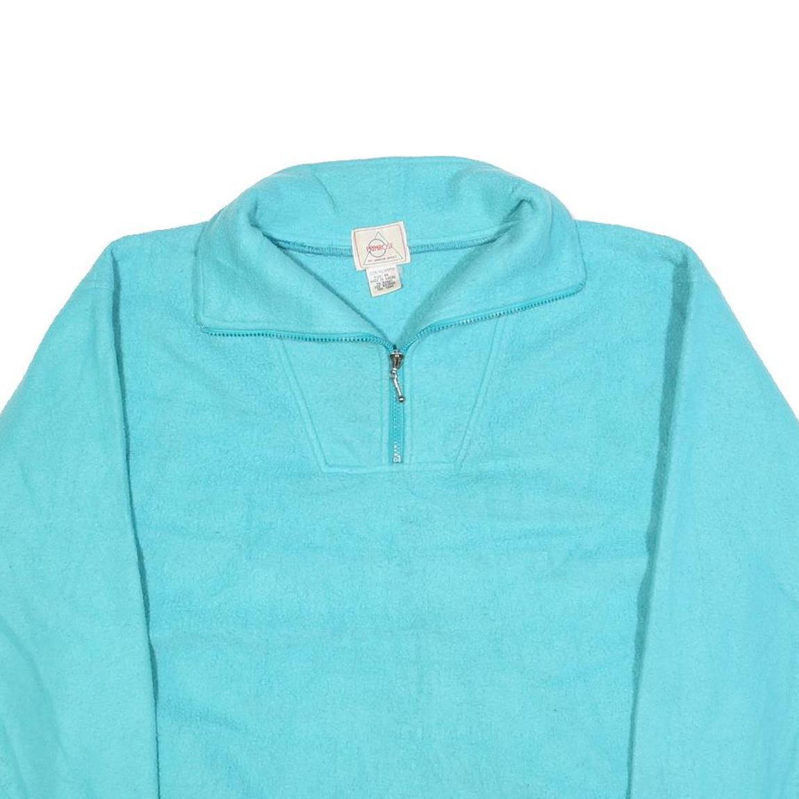 PRIMROSE Womens Blue Plain Pullover Jumper Crew Neck M Polyester Comfort